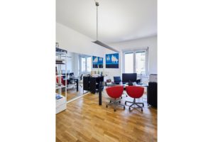 ufficio studio  ufficio stile minimal sedie rosse spazi esclusivi